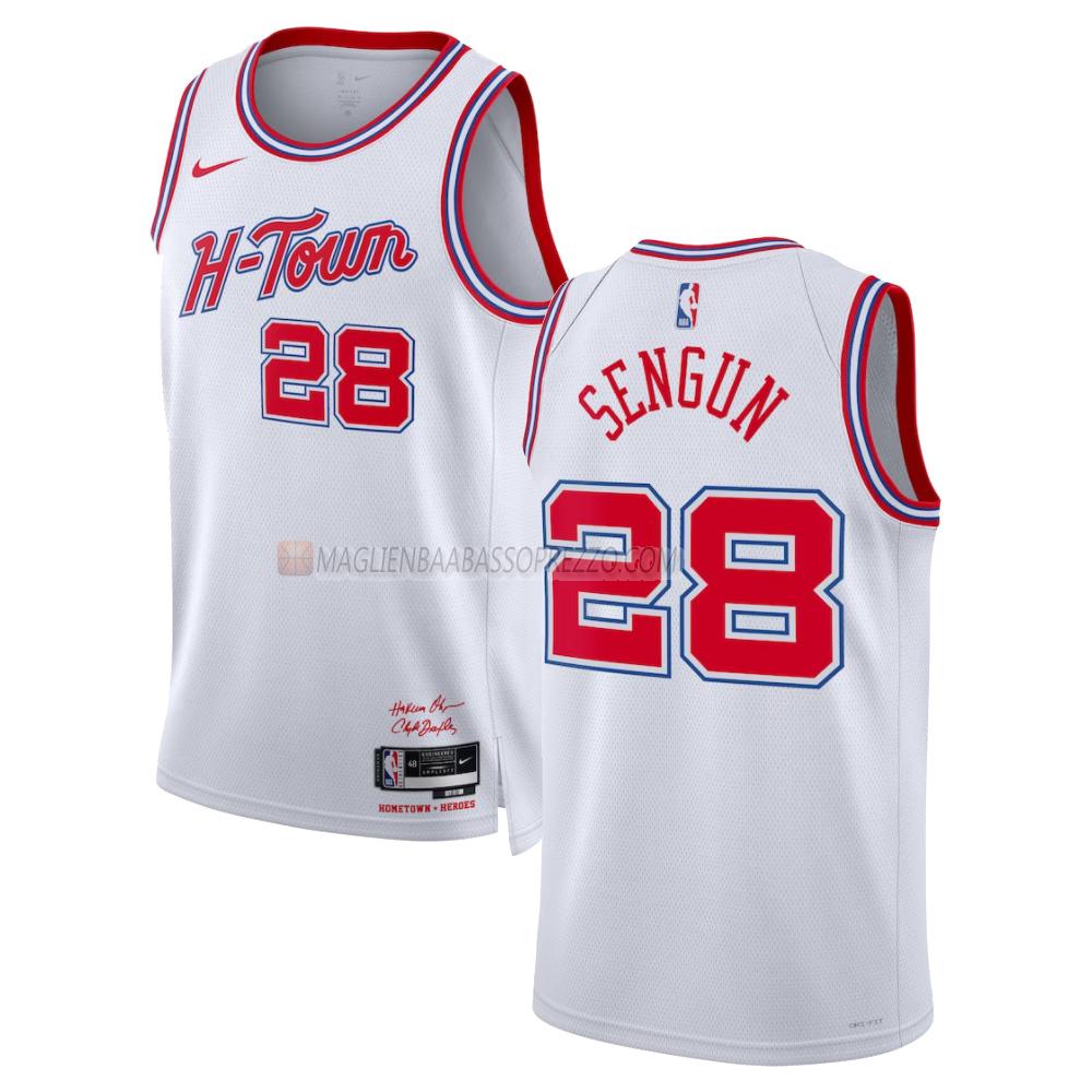 maglia alperen sengun houston rockets di 28 uomo city edition 2023-24 bianco