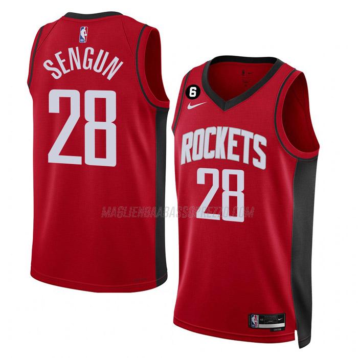 maglia alperen sengun houston rockets di 28 uomo icon edition 2023 rosso