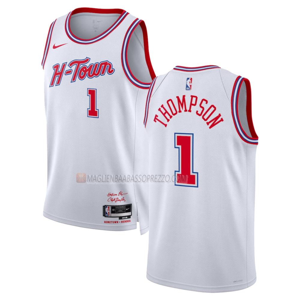 maglia amen thompson houston rockets di 1 uomo city edition 2023-24 bianco