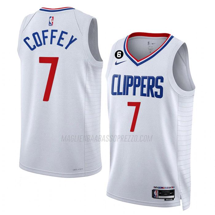 maglia amir coffey los angeles clippers di 7 uomo association edition 2023 bianco