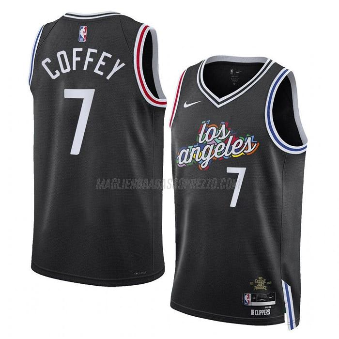 maglia amir coffey los angeles clippers di 7 uomo city edition 2023 nero