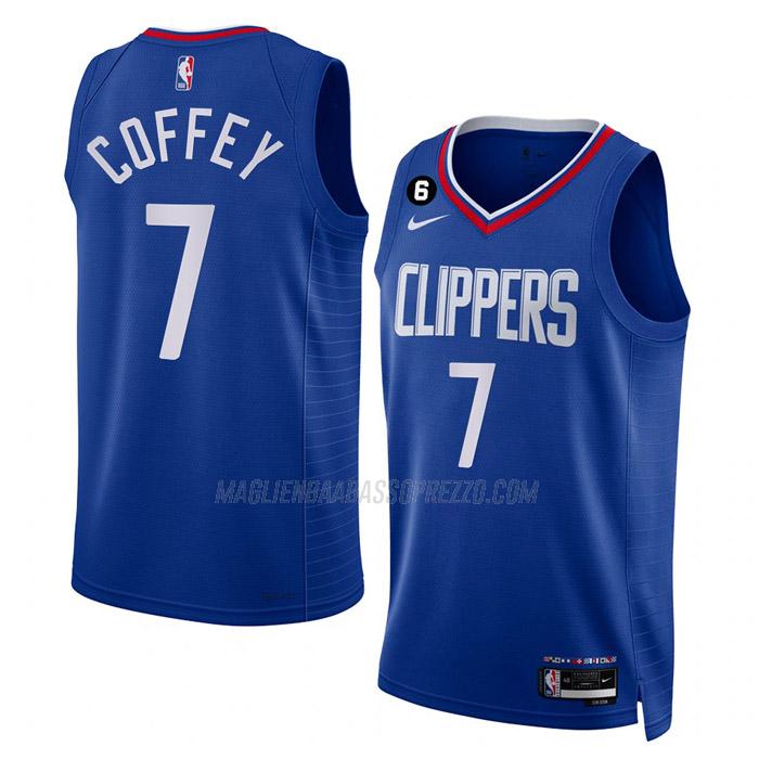 maglia amir coffey los angeles clippers di 7 uomo icon edition 2023 blu