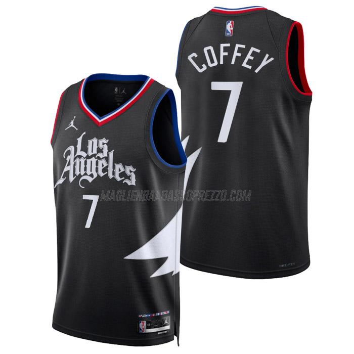 maglia amir coffey los angeles clippers di 7 uomo statement edition 2023 nero