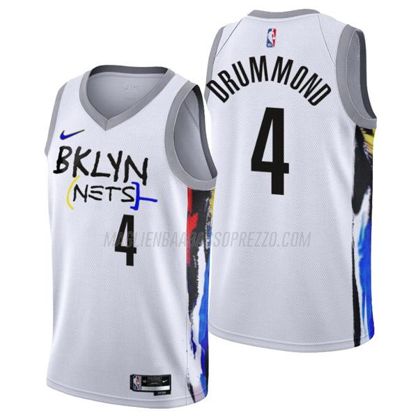 maglia andre drummond brooklyn nets di 4 uomo city edition 2023 bianco