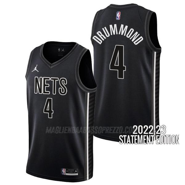 maglia andre drummond brooklyn nets di 4 uomo statement edition 2023 nero