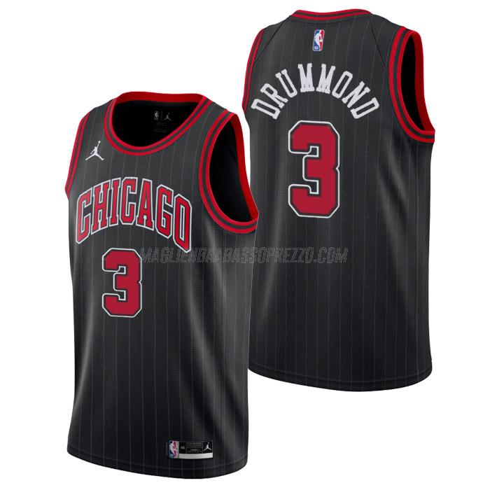 maglia andre drummond chicago bulls di 3 uomo statement edition 2023 nero