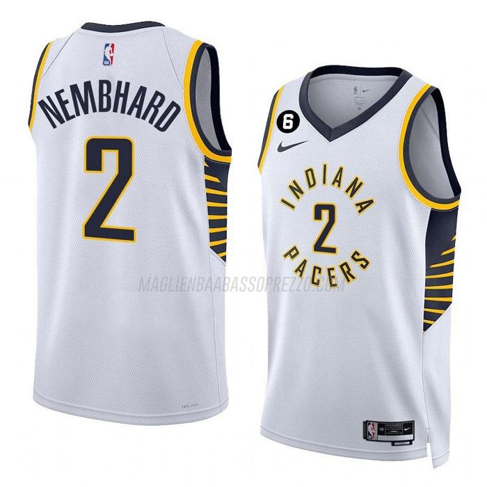 maglia andrew nembhard indiana pacers di 2 uomo association edition 2023 bianco