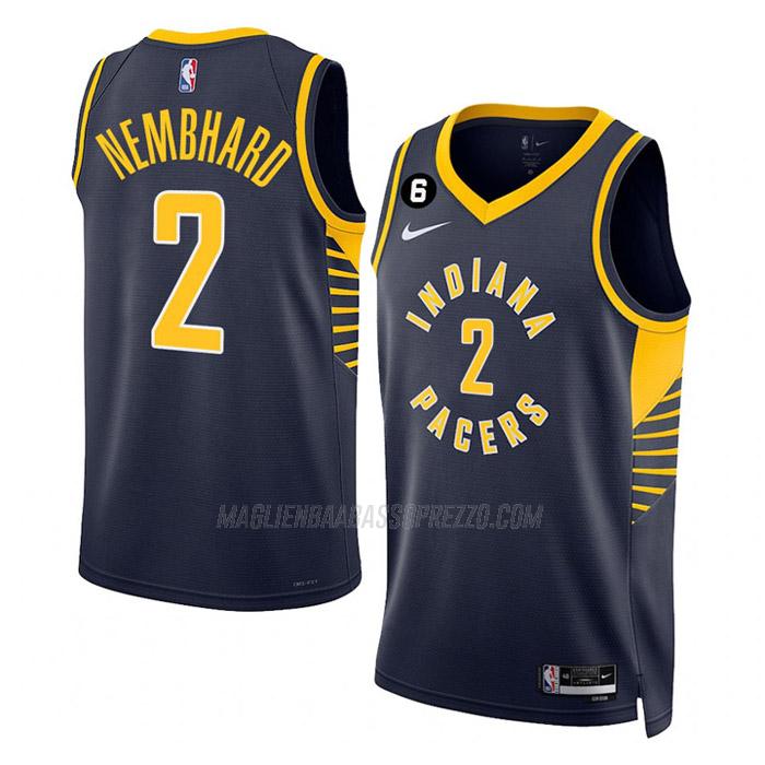 maglia andrew nembhard indiana pacers di 2 uomo icon edition 2023 blu navy