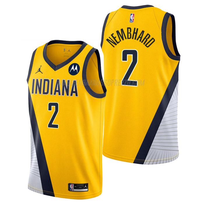 maglia andrew nembhard indiana pacers di 2 uomo statement edition 2023 giallo