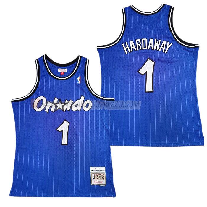 maglia anfernee hardaway orlando magic di 1 uomo retro blu