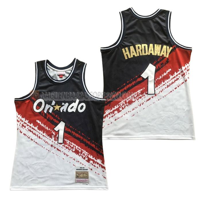 maglia anfernee hardaway orlando magic di 1 uomo retro rosso bianco