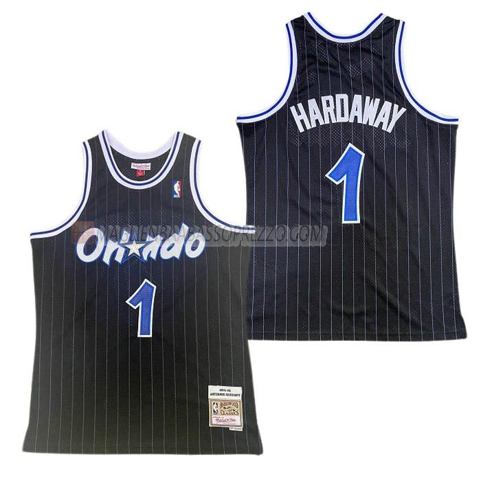 maglia anfernee hardaway orlando magic di 1 uomo strisce verticali nero