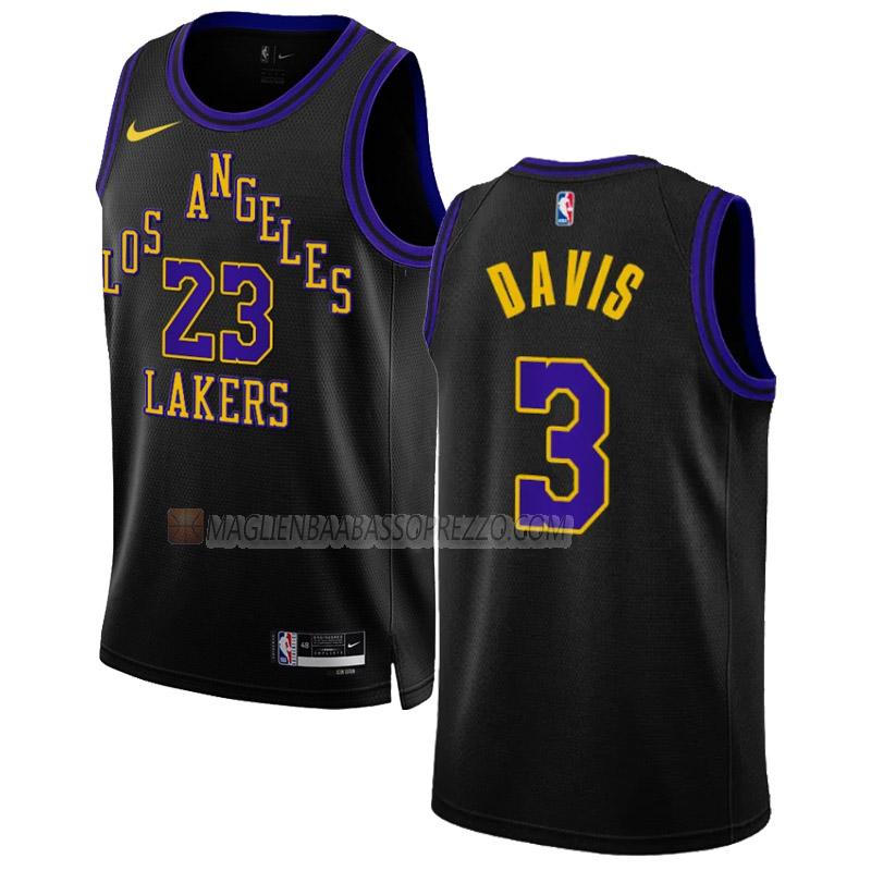 maglia anthony davis los angeles lakers di 3 uomo city edition 2023-24 nero