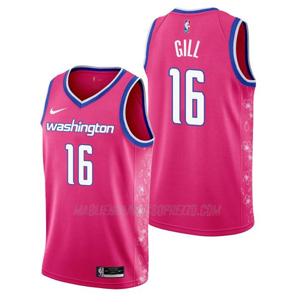 maglia anthony gill washington wizards di 16 uomo city edition 2023 rosa