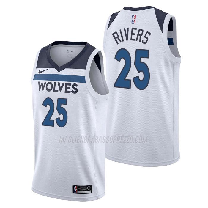 maglia austin rivers minnesota timberwolves di 25 uomo association edition 2023 bianco