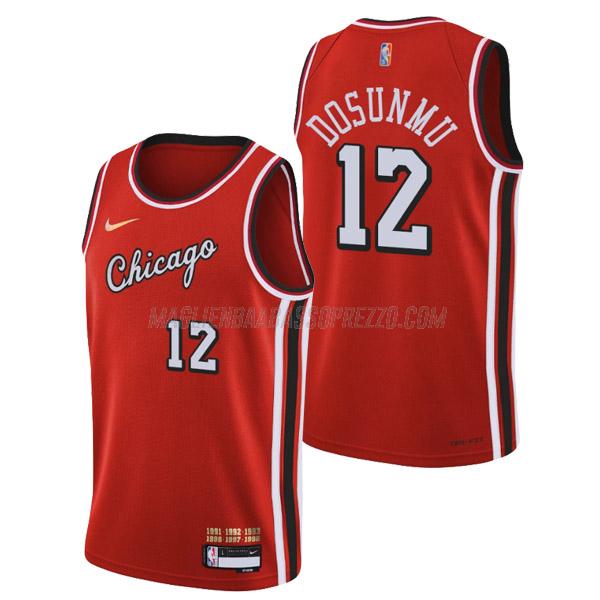 maglia ayo dosunmu chicago bulls di 12 uomo city edition 2022 rosso