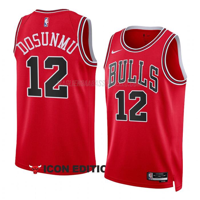 maglia ayo dosunmu chicago bulls di 12 uomo icon edition 2023 rosso