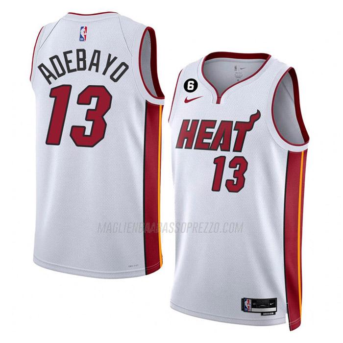 maglia bam adebayo miami heat di 13 uomo association edition 2023 bianco