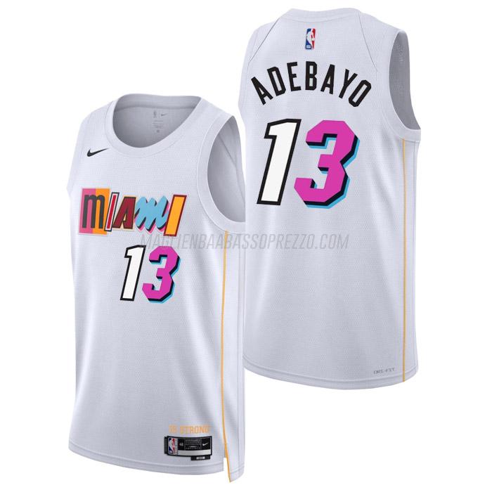 maglia bam adebayo miami heat di 13 uomo city edition 2023 bianco