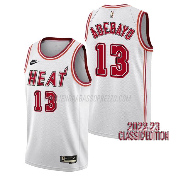 maglia bam adebayo miami heat di 13 uomo classic edition 2023 bianco