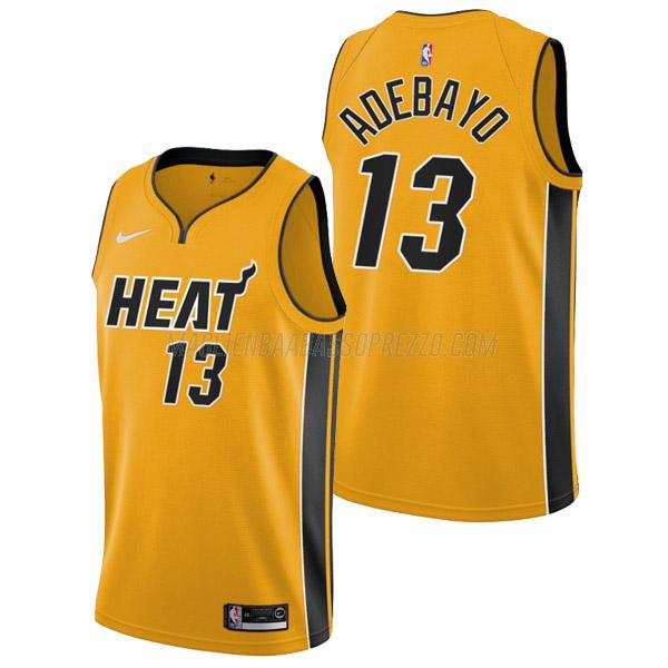 maglia bam adebayo miami heat di 13 uomo earned edition 2022 giallo