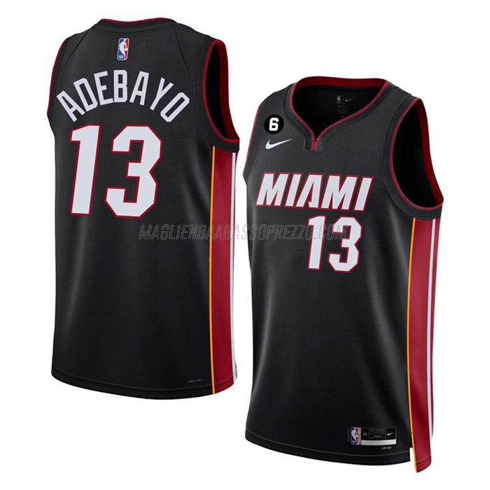 maglia bam adebayo miami heat di 13 uomo icon edition 2023 nero