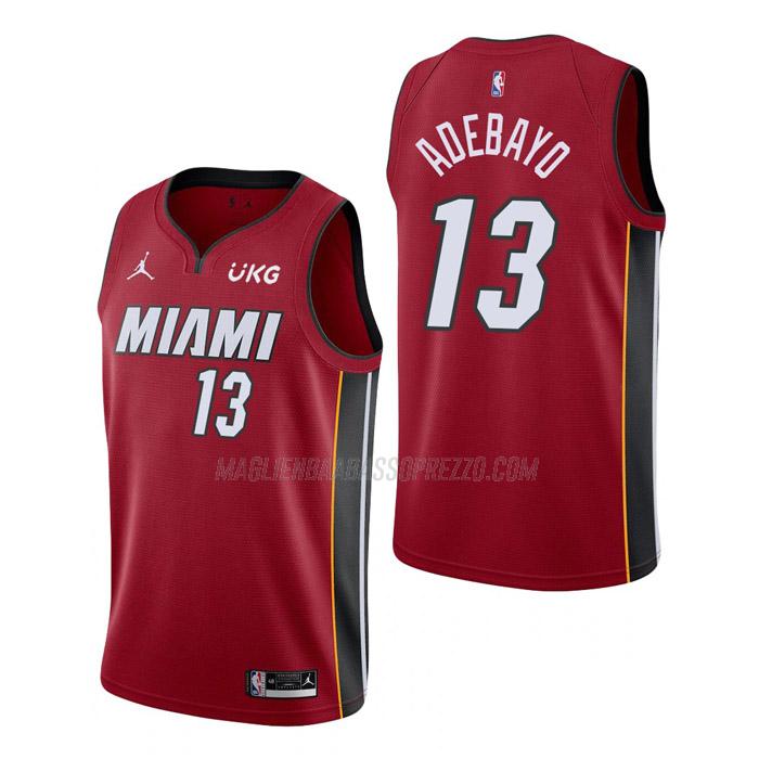 maglia bam adebayo miami heat di 13 uomo statement edition 2023 rosso