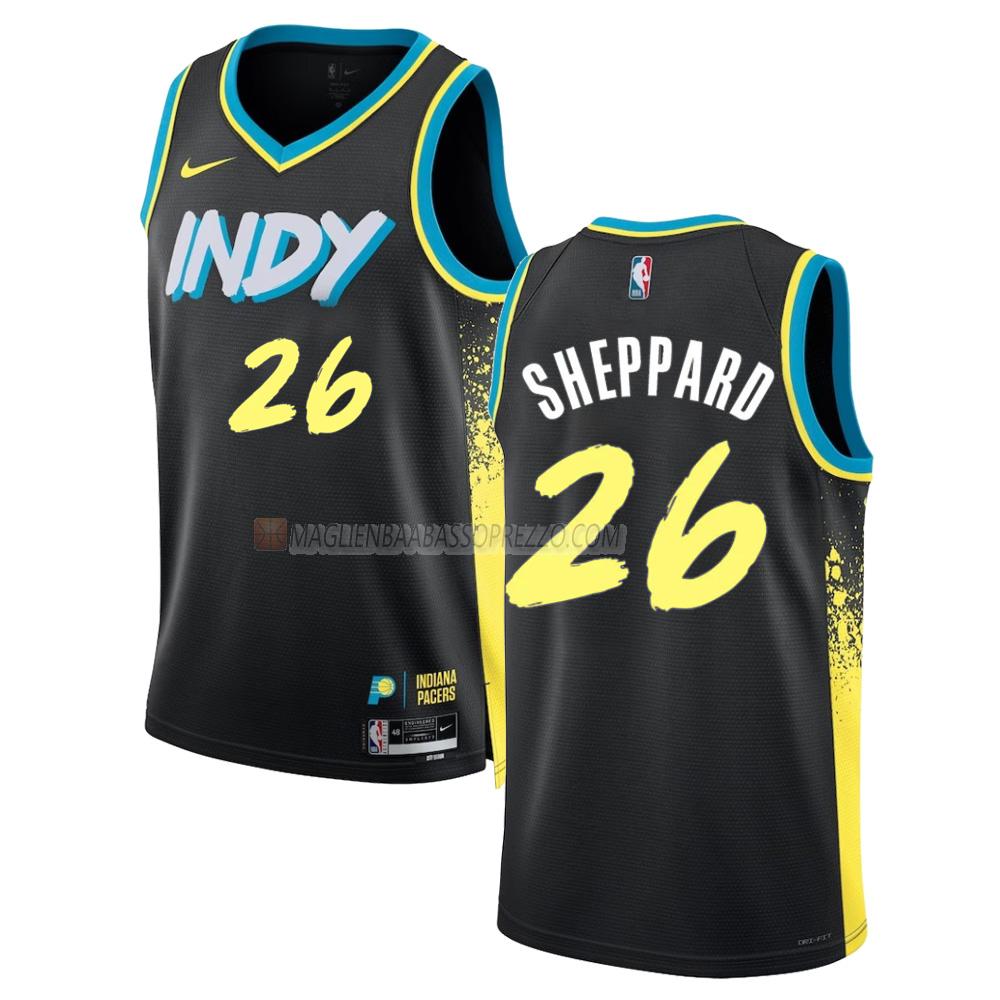 maglia ben sheppard indiana pacers di 26 uomo city edition 2023-24 nero