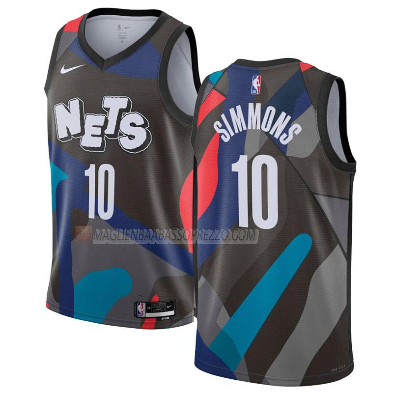 maglia ben simmons brooklyn nets di 10 uomo city edition 2023-24 nero