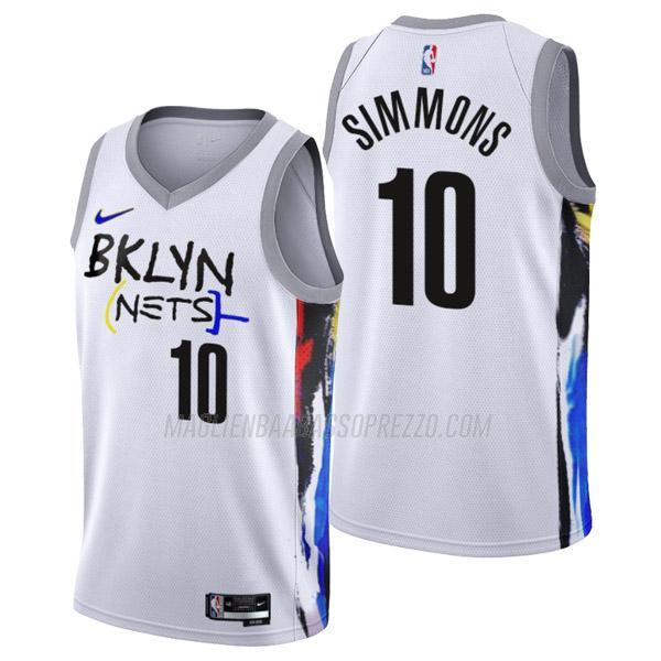 maglia ben simmons brooklyn nets di 10 uomo city edition 2023 bianco