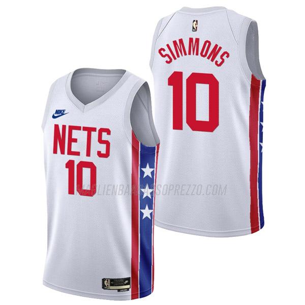 maglia ben simmons brooklyn nets di 10 uomo classic edition 2023 bianco