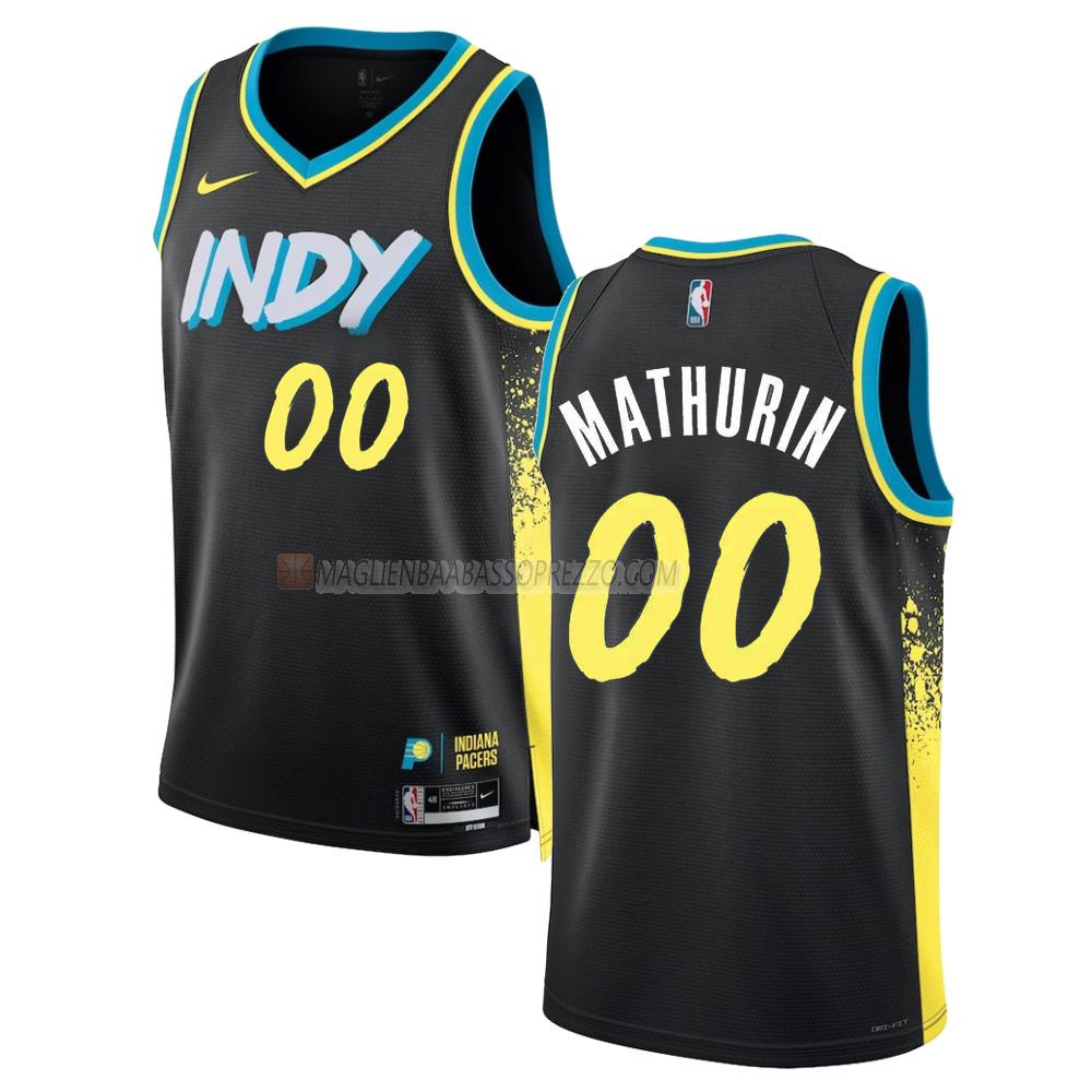 maglia bennedict mathurin indiana pacers di 0 uomo city edition 2023-24 nero