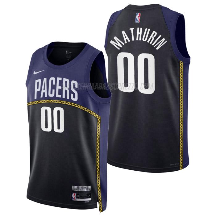 maglia bennedict mathurin indiana pacers di 0 uomo city edition 2023 nero