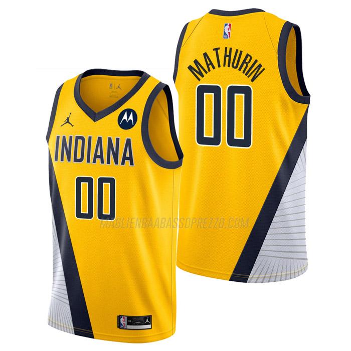 maglia bennedict mathurin indiana pacers di 0 uomo statement edition 2023 giallo