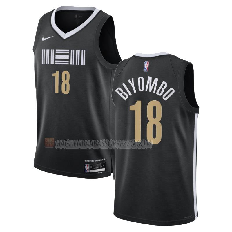 maglia bismack biyombo memphis grizzlies di 18 uomo city edition 2023-24 nero