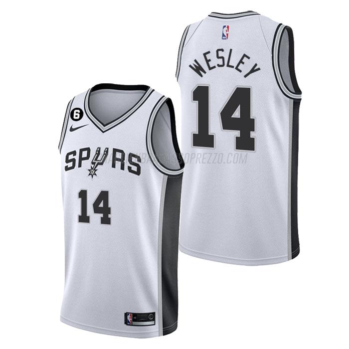 maglia blake wesley san antonio spurs di 14 uomo association edition 2023 bianco