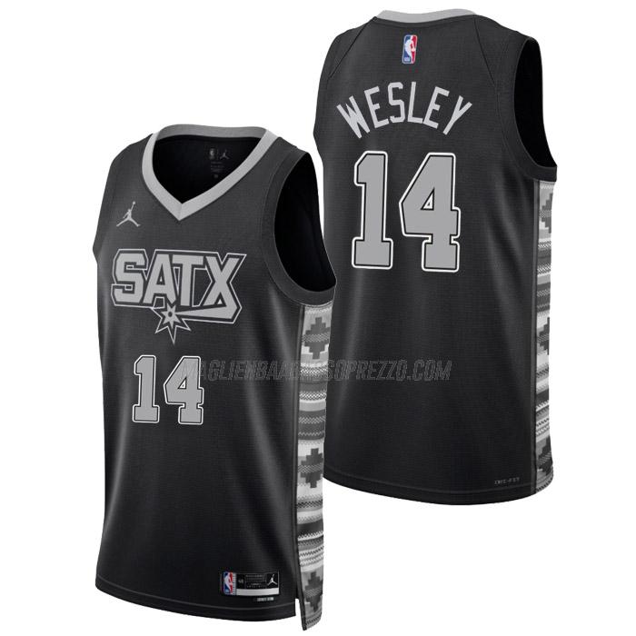 maglia blake wesley san antonio spurs di 14 uomo statement edition 2023 nero