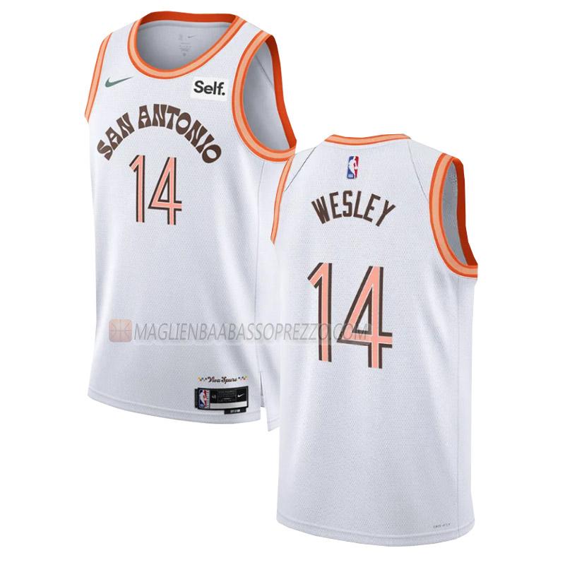 maglia blake wheeler san antonio spurs di 14 uomo city edition 2023-24 bianco