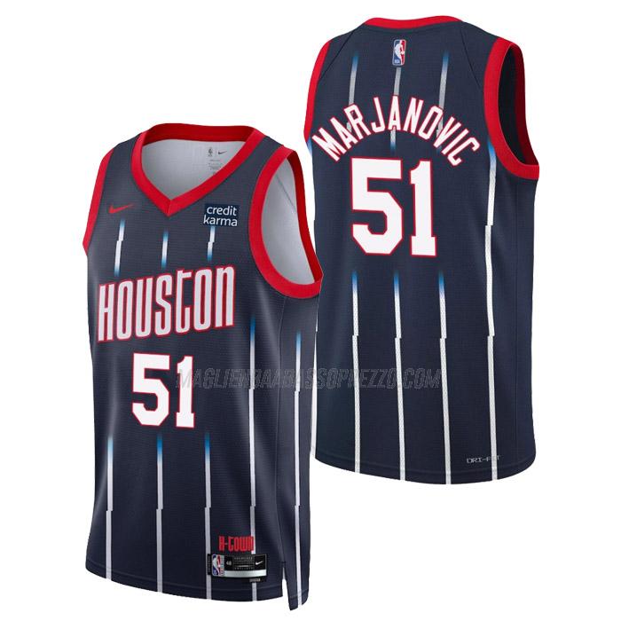 maglia boban marjanovic houston rockets di 51 uomo city edition 2023 blu