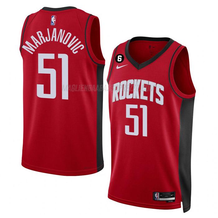 maglia boban marjanovic houston rockets di 51 uomo icon edition 2023 rosso