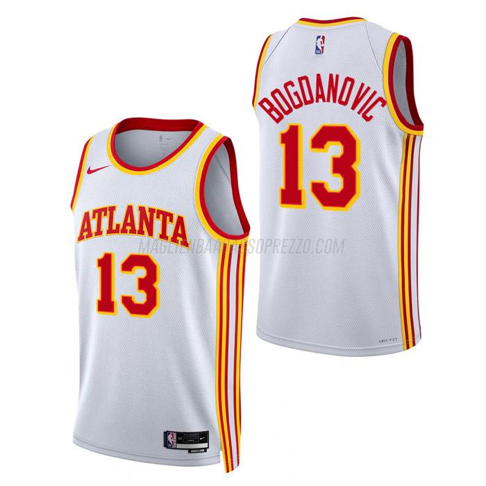 maglia bogdan bogdanovic atlanta hawks di 13 uomo association edition 2023 bianco