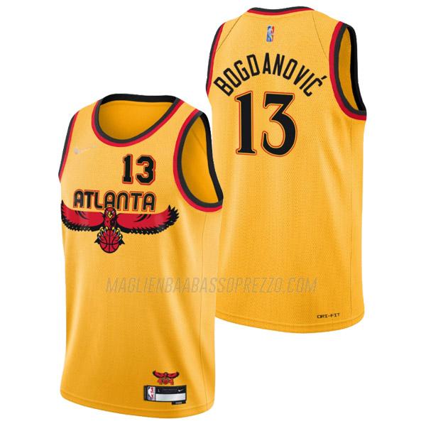 maglia bogdan bogdanovic atlanta hawks di 13 uomo city edition 2022 giallo