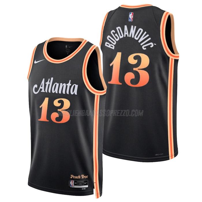 maglia bogdan bogdanovic atlanta hawks di 13 uomo city edition 2023 nero