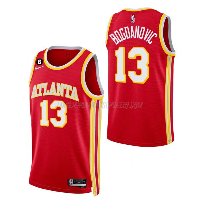 maglia bogdan bogdanovic atlanta hawks di 13 uomo icon edition 2023 rosso