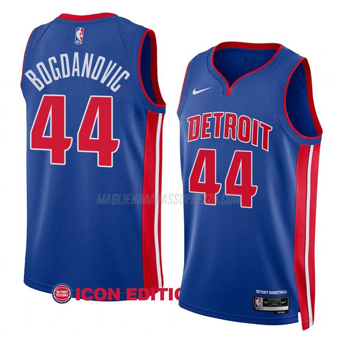 maglia bojan bogdanovic detroit pistons di 44 uomo icon edition 2023 blu