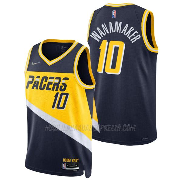 maglia brad wanamaker indiana pacers di 10 uomo city edition 2022 blu navy