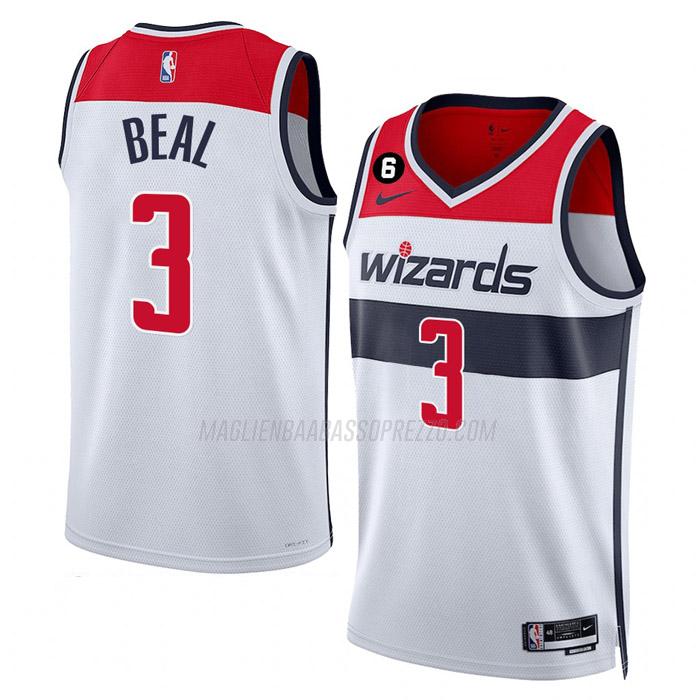 maglia bradley beal washington wizards di 3 uomo association edition 2023 bianco