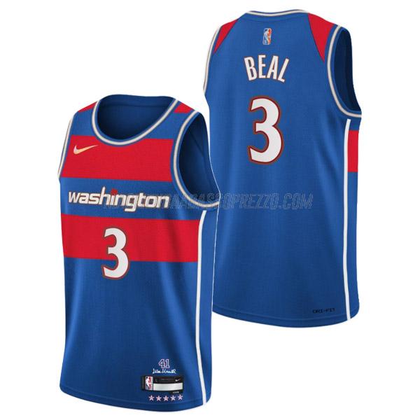 maglia bradley beal washington wizards di 3 uomo city edition 2022 blu