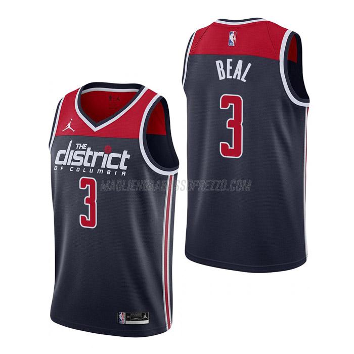 maglia bradley beal washington wizards di 3 uomo statement edition 2023 blu navy