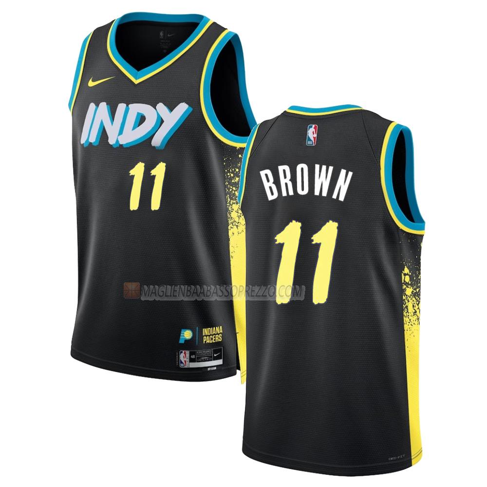 maglia bruce brown indiana pacers di 11 uomo city edition 2023-24 nero